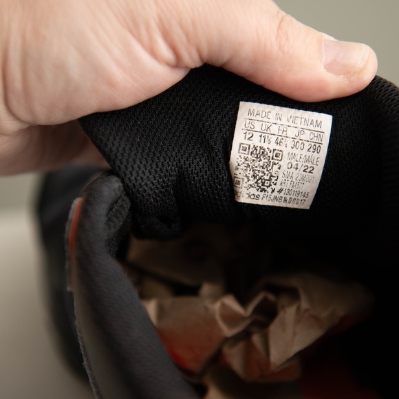 Adidas Terrex AX3 Mens 12 Hiking Trail Running Shoes Dark Grey Orange GorpCore - Picture 7 of 9